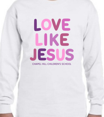 Adult "Love Like Jesus" Long Sleeve: Pink/White
