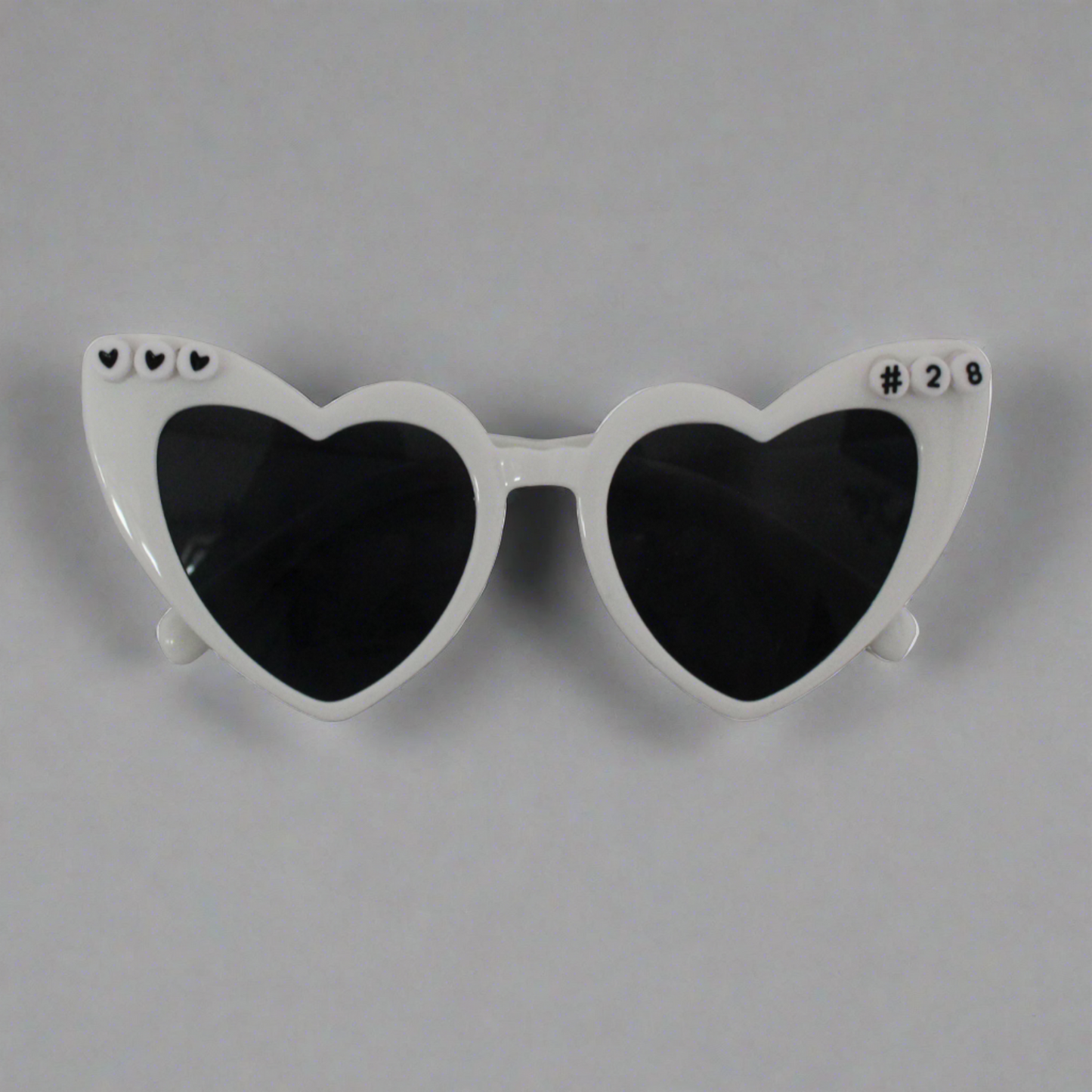 White Number Heart Glasses