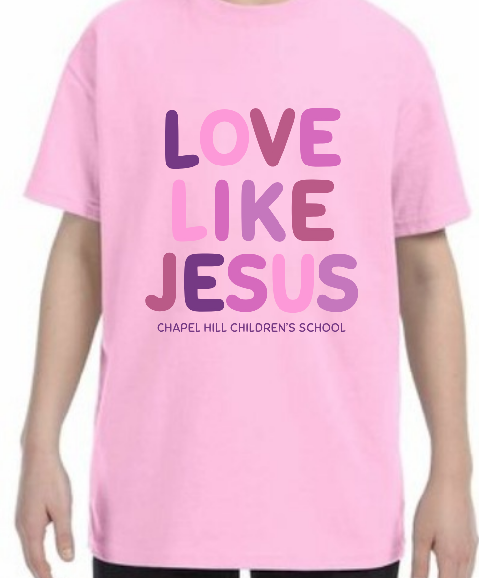 Adult "Love Like Jesus" T-Shirt: Pink