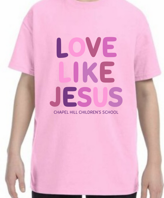 Adult "Love Like Jesus" T-Shirt: Pink